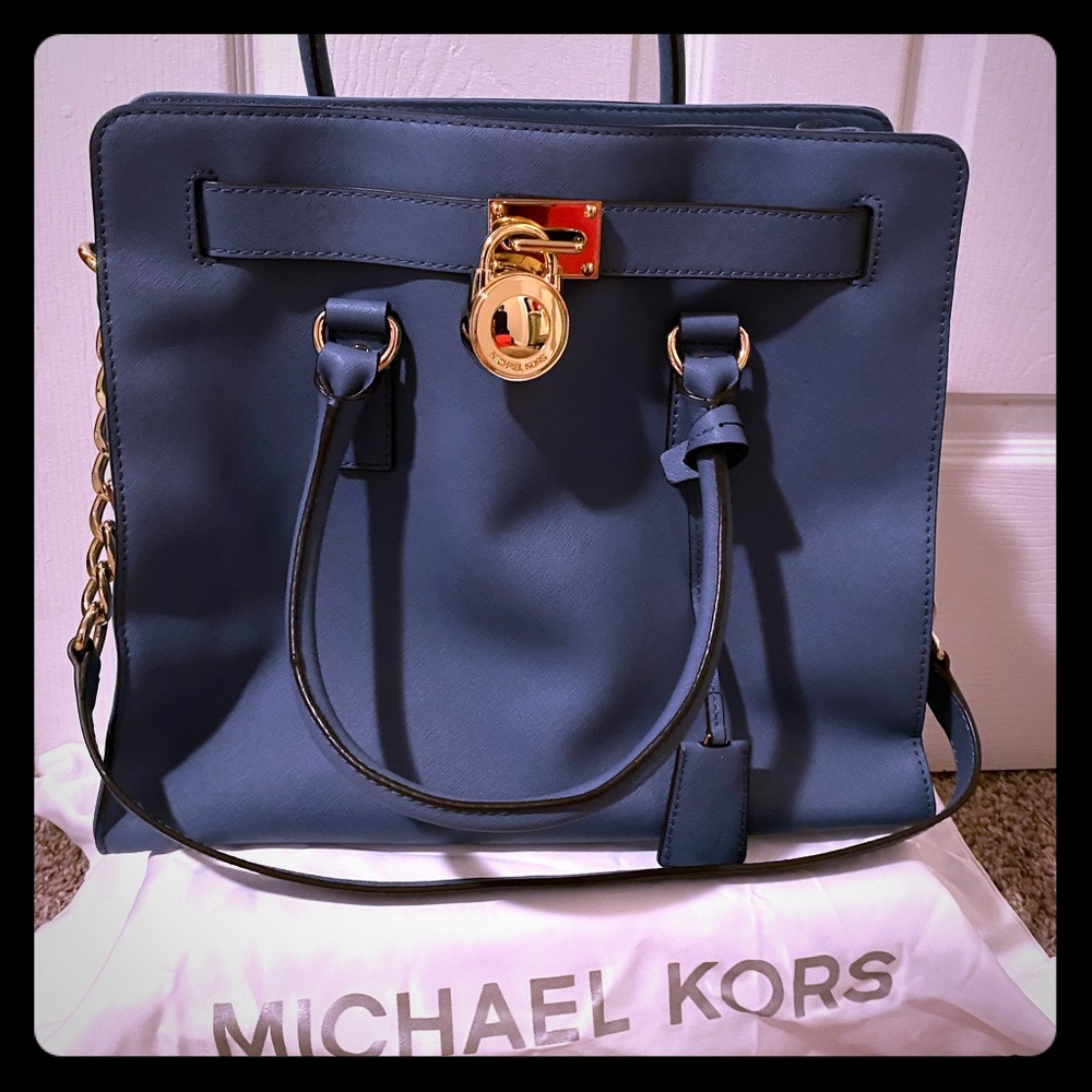 Blue Michael Kors tote